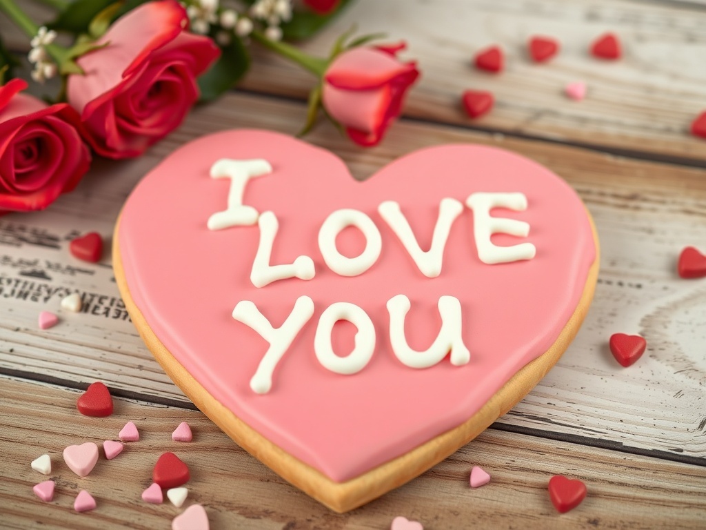 A giant pink cookie with 